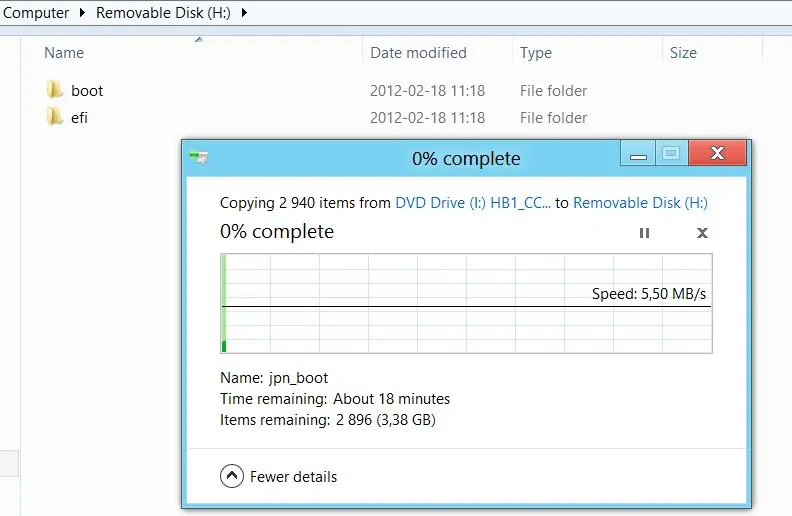 proses copy file windows 10 ke flashdisk