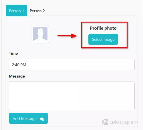 upload foto profil untuk fake chat whatsapp