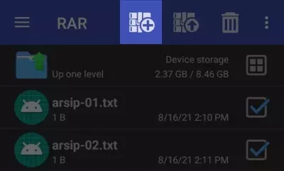 ikon archive untuk membuat file rar di android