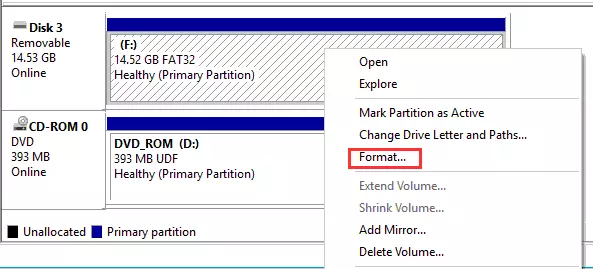format flashdisk melalui disk management