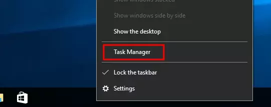 membuka task manager melalui taskbar windows 10