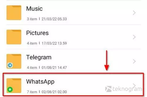 penyimpanan internal whatsapp