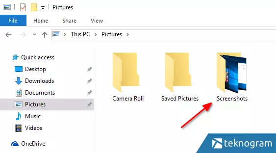 folder untuk melihat hasil sccreenshot di laptop
