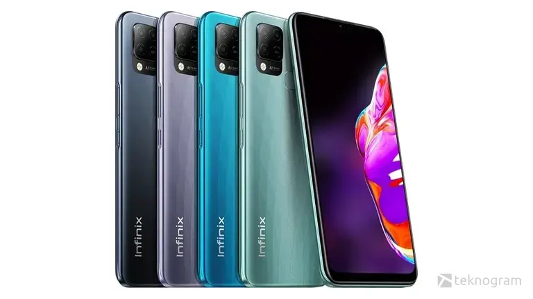 foto infinix hot 10s nfc bagian depan dan belakang