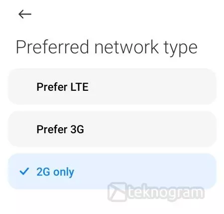 mode koneksi jaringan 2G XL