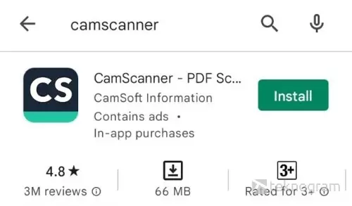 install aplikasi camscanner