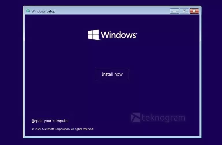 install ulang windows 10