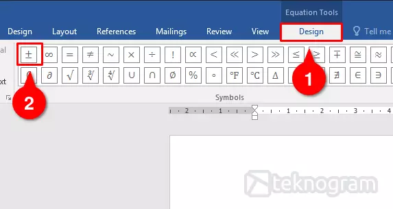simbol kurang lebih di tab design