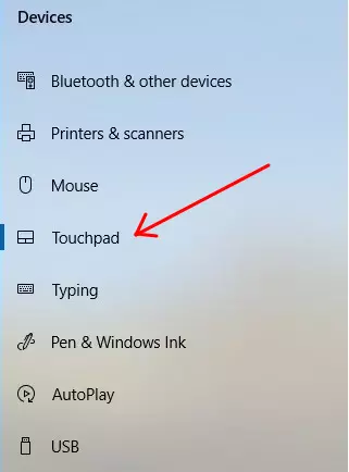 menu touchpad di pengaturan windows