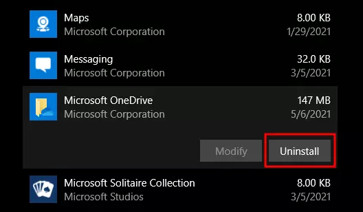uninstall aplikasi di windows 10 melalui menu settings