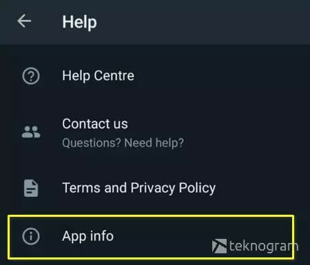 menu app info whatsapp