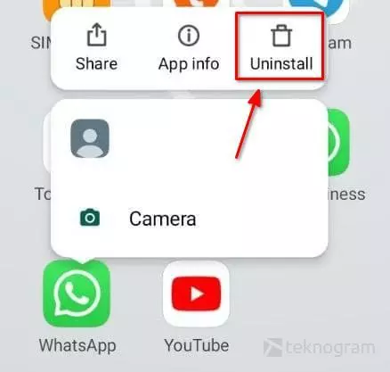 uninstall whatsapp versi sekarang