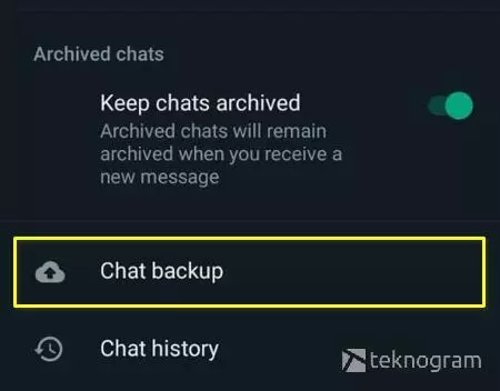 backup chat whatsapp
