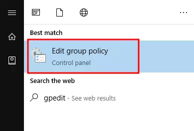 menu edit group policy