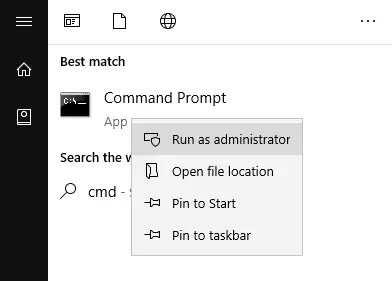 menu run as administrator pada command prompt windows