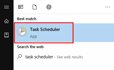 task scheduler pada start menu windows 10