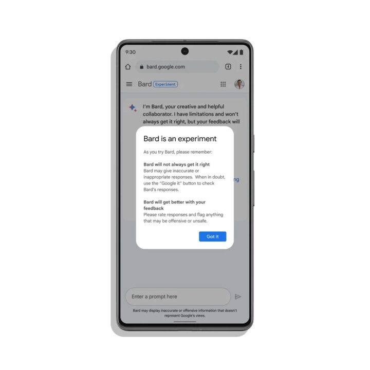 Tampilan Dialog Experiment Google BARD