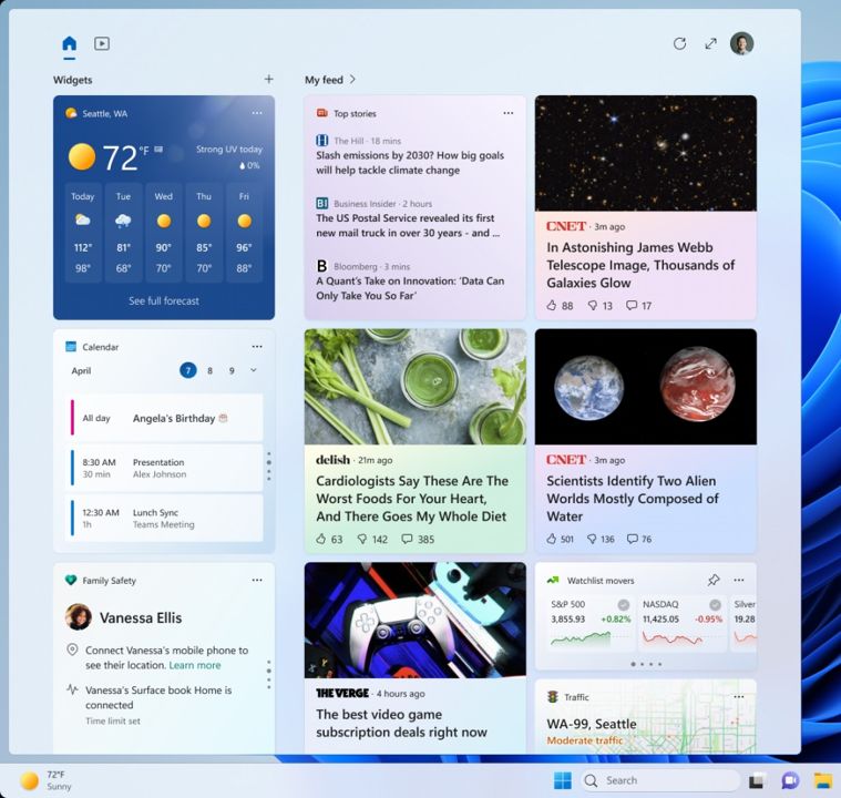 Tampilan Baru Widget Windows 11